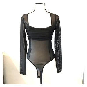 Black sheer body suit